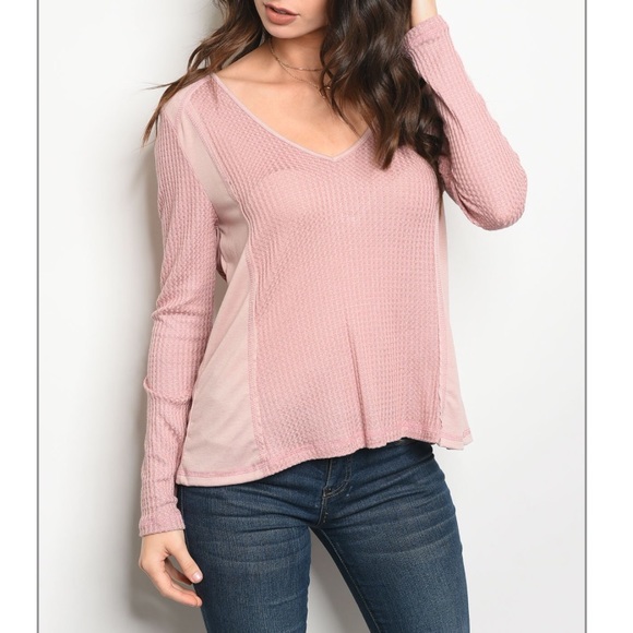 Tops - 🤩Blush Open Back Long Sleeved Thermal Top